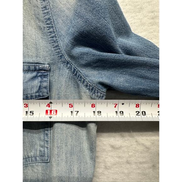 Y2K Abercrombie & Fitch Denim Button Up Shirt โ Snap Closure Western Style (S) - Picture 5 of 10